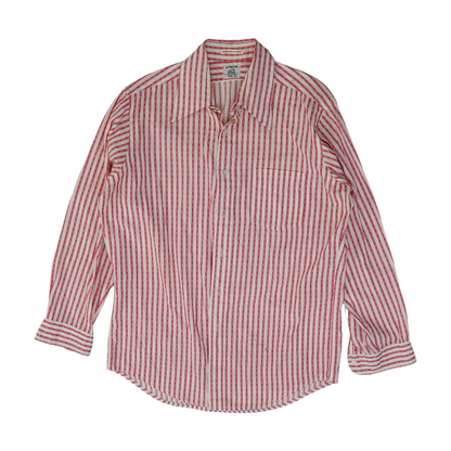 Red Striped Long Sleeve Button Down