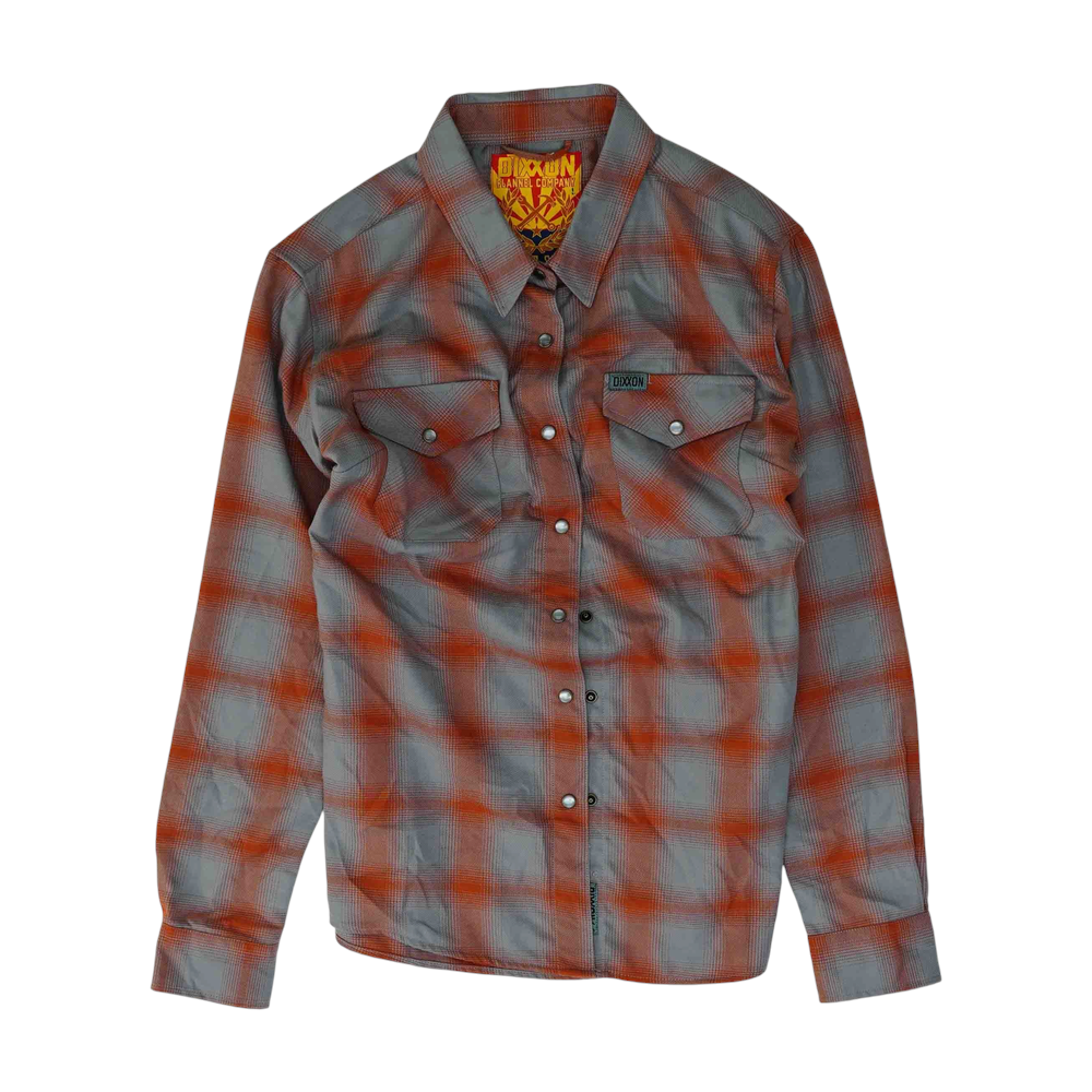 Orange Plaid Flannel Button Down