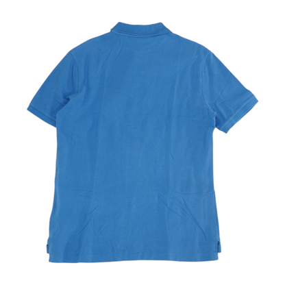 Blue Solid Short Sleeve Polo