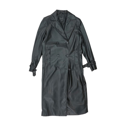 Black Faux Leather Coat