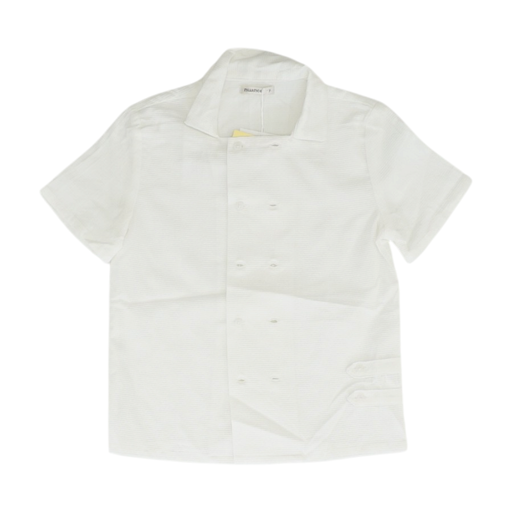 White Short Sleeve Button Down