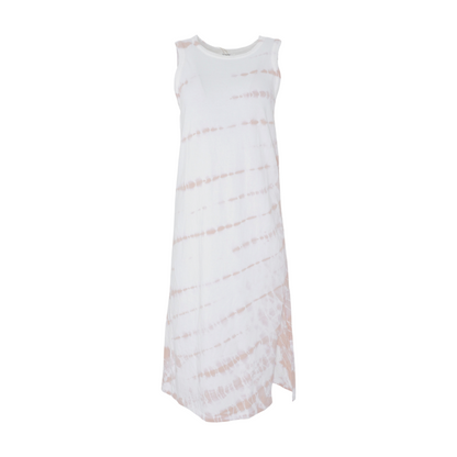 White Tie-Dye Midi Dress