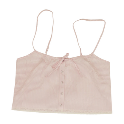 Pink Striped Cropped Blouse
