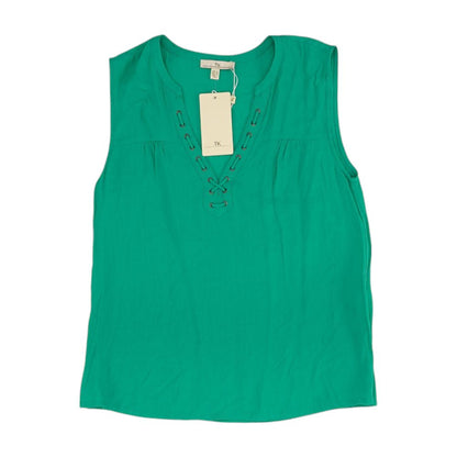 Green Solid Sleeveless Blouse