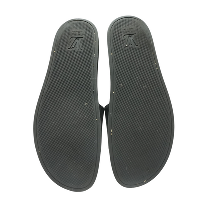 Black Waterfront Mule in Monogram Eclipse