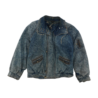 Vintage Blue Solid Denim Jacket