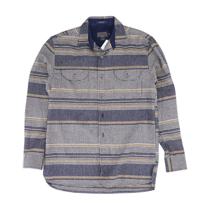 Navy Plaid Flannel Button Down