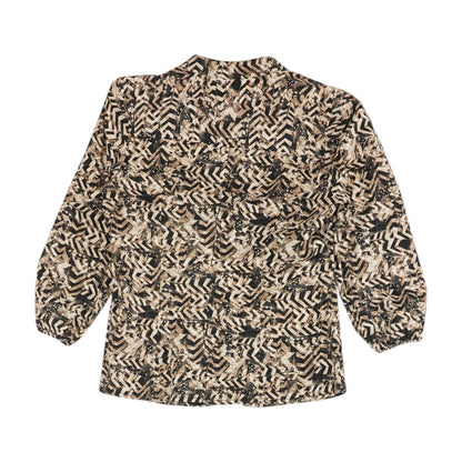 Brown Graphic Long Sleeve Blouse