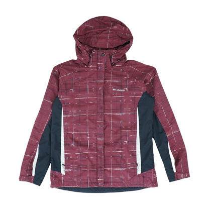 Burgundy Abstract Rain Jacket