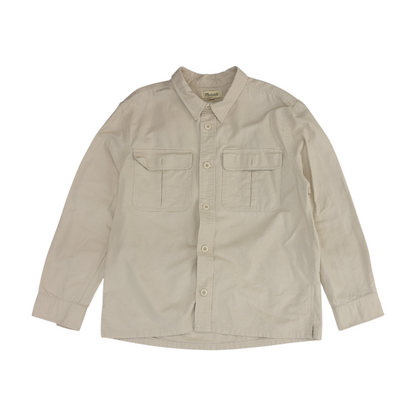 Tan Solid Flannel Button Down
