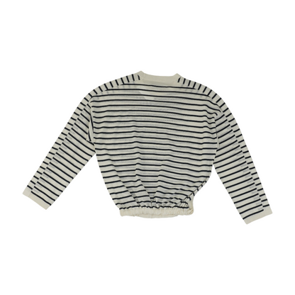 White Striped Pullover Sweater