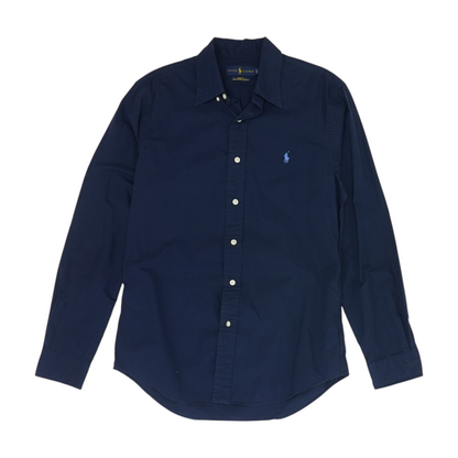 Navy Solid Long Sleeve Button Down
