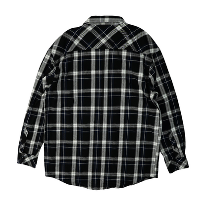 Black Plaid Flannel Button Down