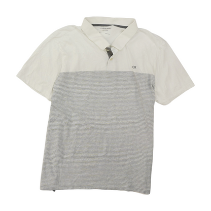 White Striped Short Sleeve Polo