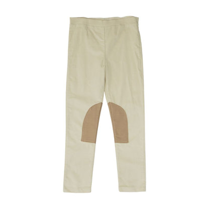 Beige Solid Dress Pants