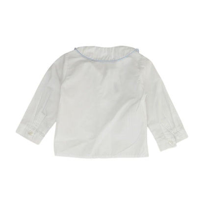 White Solid Long Sleeve Button Down
