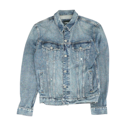 Blue Solid Denim Jacket