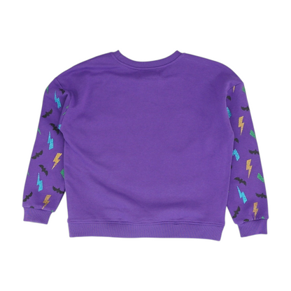 Purple Graphic Sweatshirt Pullover