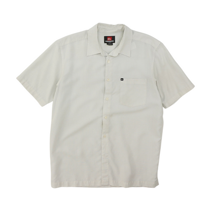 White Plaid Short Sleeve Button Down