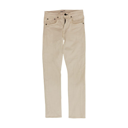 White Solid High Rise Slim Leg Jeans