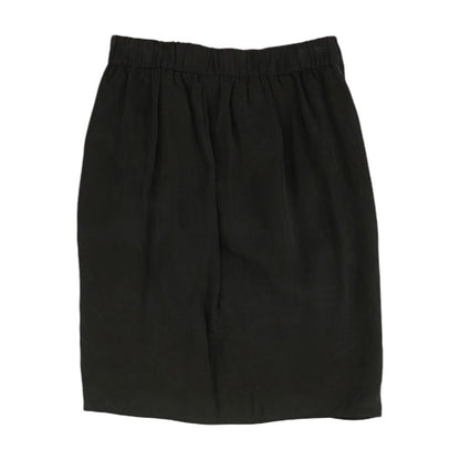 Black Solid Midi Skirt