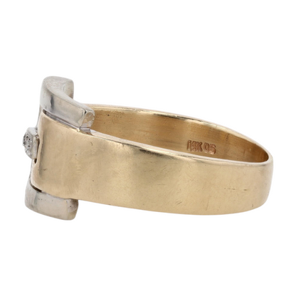 14K Two-Tone Gold Diamond Fashion Ring