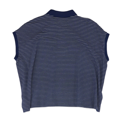 Navy Striped Short Sleeve Polo