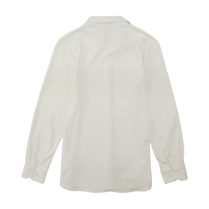 White Solid Long Sleeve Button Down