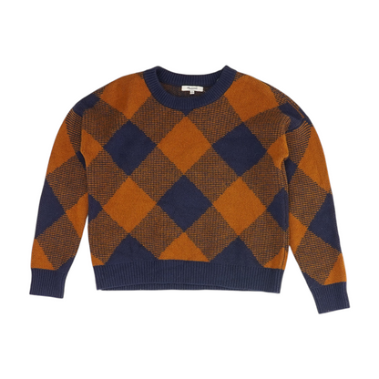 Navy Argyle Pullover Sweater