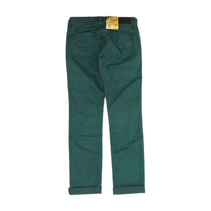 Teal Mid Rise Straight Leg Jeans