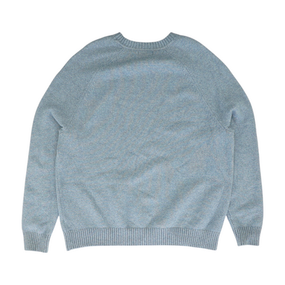 Blue Solid Pullover Sweater