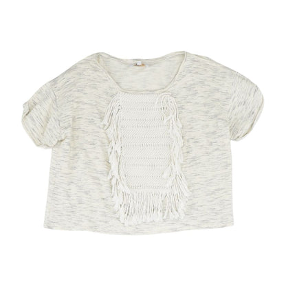 Beige Solid Short Sleeve Blouse