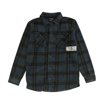 Gray Plaid Long Sleeve Button Down