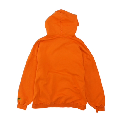 Orange Solid Hoodie Pullover