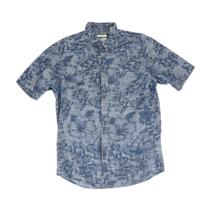 Navy Floral Short Sleeve Button Down