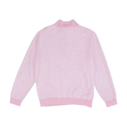 Pink Solid 1/4 Zip Sweater