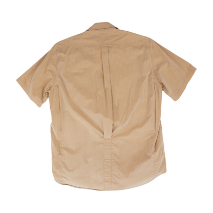 Orange Solid Short Sleeve Button Down