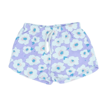 Purple Floral Shorts