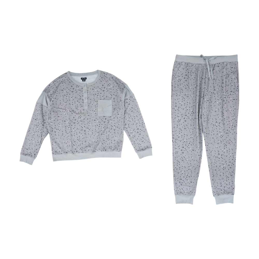 Gray Polka Dot Pajama Set