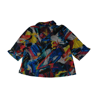Multi Abstract Cowl Neck Blouse
