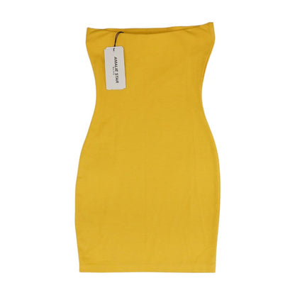 Yellow Solid Mini Dress