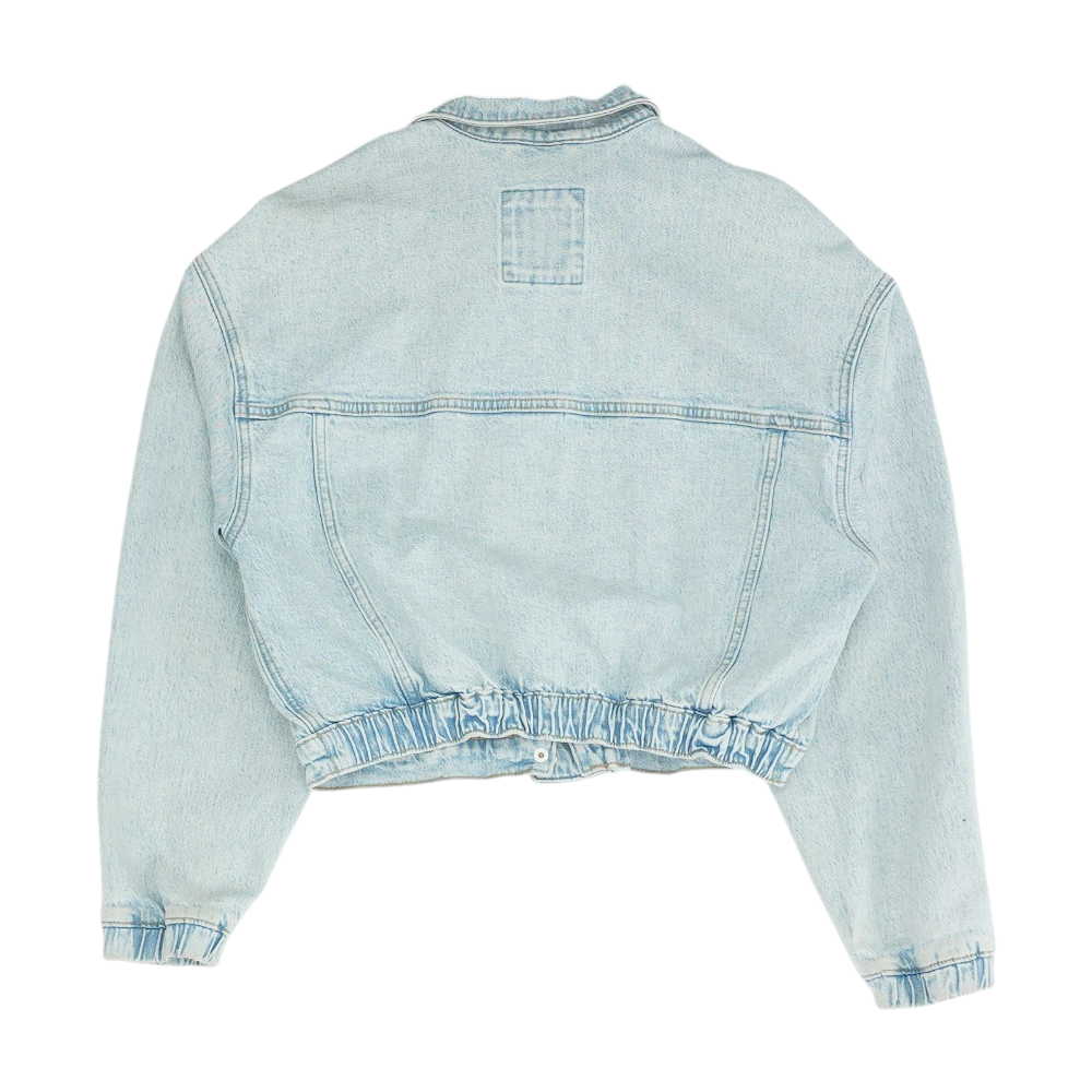 Abercrombie & Fitch Blue Solid Denim Jacket – Image 2