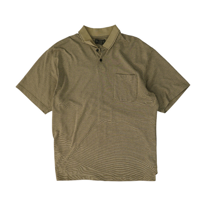 Brown Striped Short Sleeve Polo
