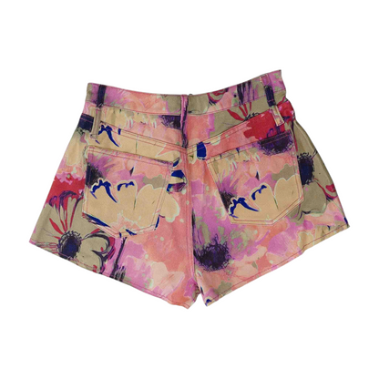 Multi Floral Denim Shorts