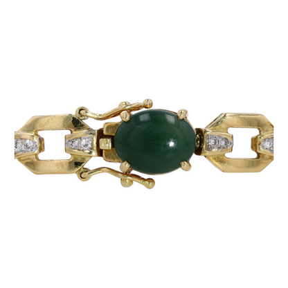 18K Yellow Gold Jade Chain Bracelet