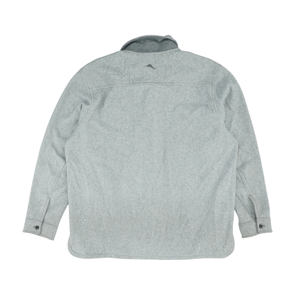 Gray Solid Flannel Button Down