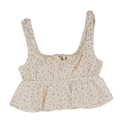 Pink Floral Cropped Blouse