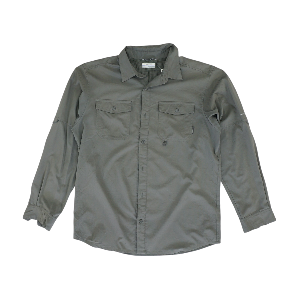 Gray Solid Outdoor Button Down