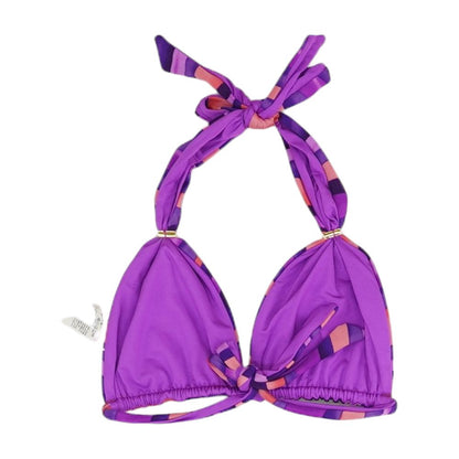 Purple Striped Swim Top