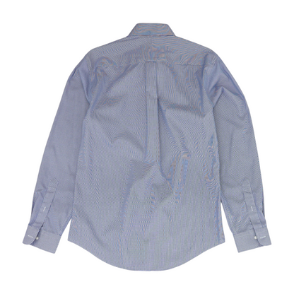 Blue Houndstooth Long Sleeve Button Down